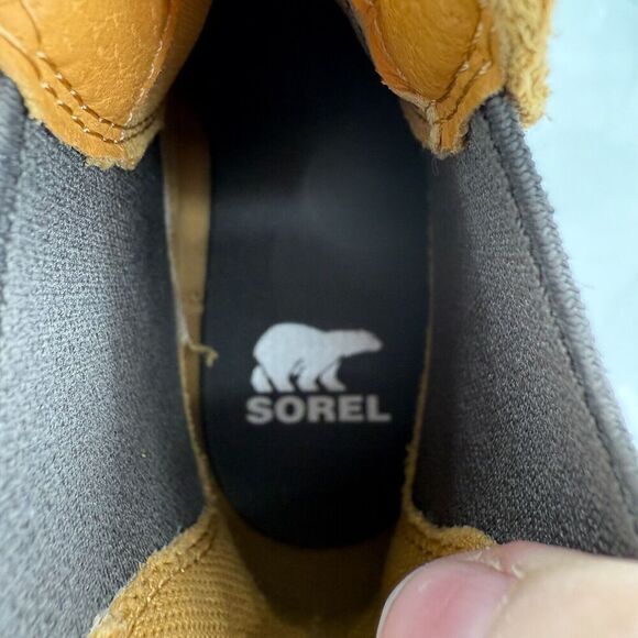 Sorel Hi Line Waterproof Chelsea Boots Tan Yellow Black Women’s Size 5.5 Comfy - Picture 11 of 13